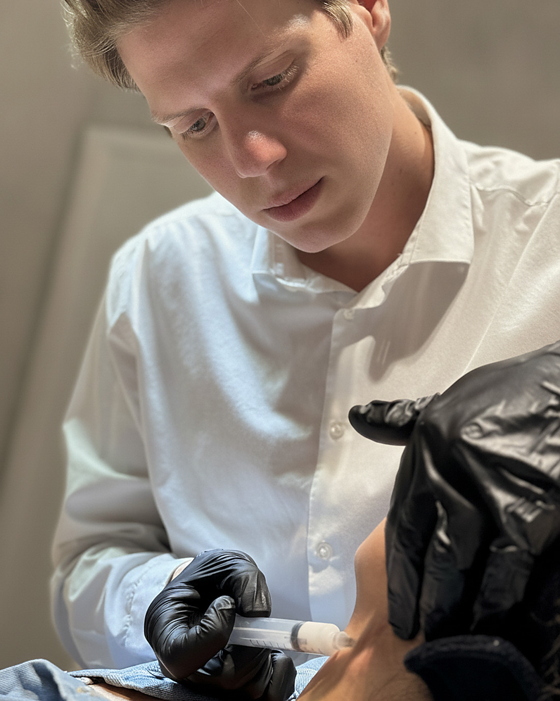 Dr. Trentin performing a treatment